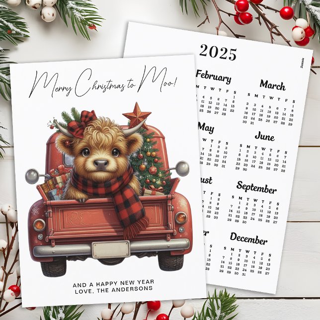 Carte de Noël de la vache Highland 2025 (Créateur téléchargé)