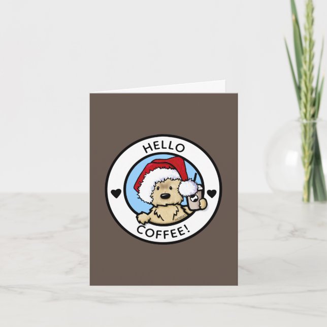Carte de Noël de l'amoureux du café Cairn Terrier (Devant)