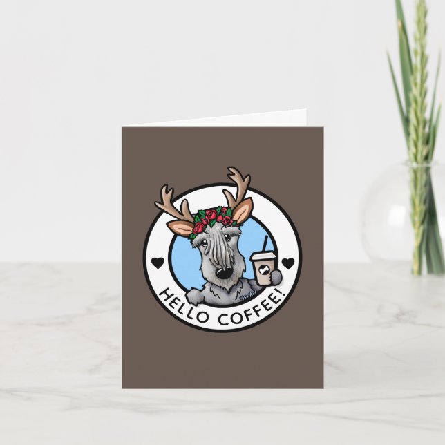 Carte de Noël de l'amoureux du café Cesky Terrier (Devant)