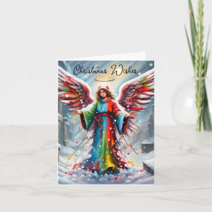 carte de noël de l'ange coloré