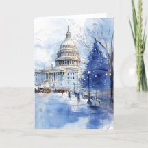 Carte de Noël de l'arbre de Noël de US Capitol Hil