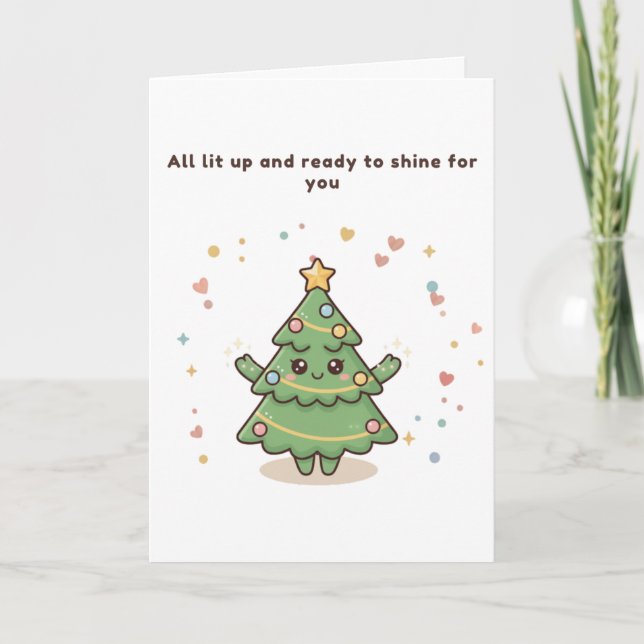 Carte de Noël de l'arbre de Noël Puchi Dōshi migno (Devant)