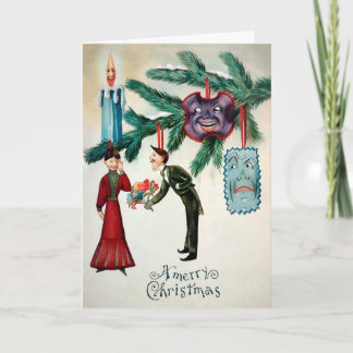 Carte de Noël de l'Arbre Déplaisant victorien