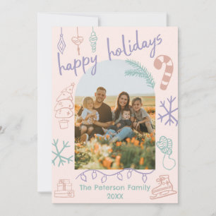 Carte de Noël de l'Arc de Doodle dessinée à la mai