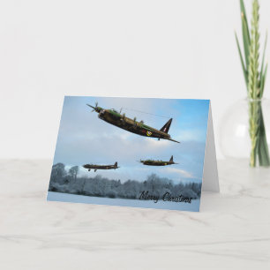 Carte de Noël de l'aviation vintage