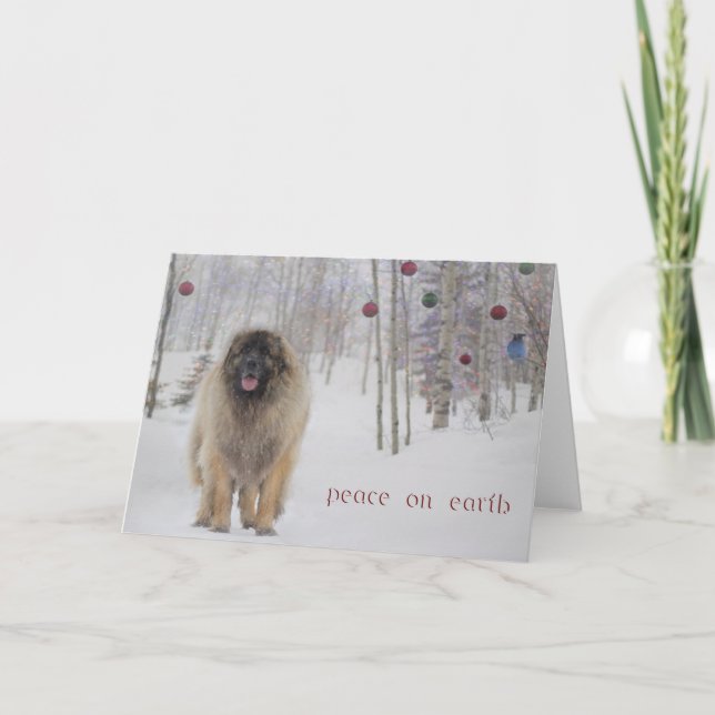 Carte de Noël de Leonberger de paix (Devant)