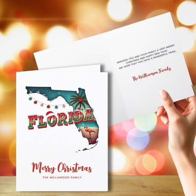 Carte de Noël de l'État de Floride (Personalize front and inside message.  Interior message can be deleted.  Matching items available)