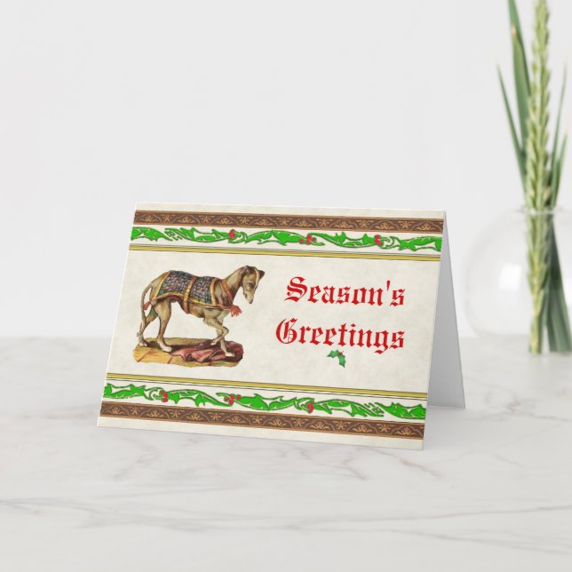 Carte de Noël de lévrier de la Renaissance (Devant)