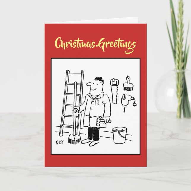Carte de Noël de l'homme de main d'oeuvre (Devant)