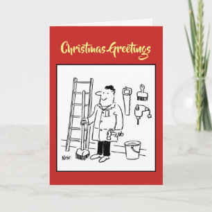 Carte de Noël de l'homme de main d'oeuvre