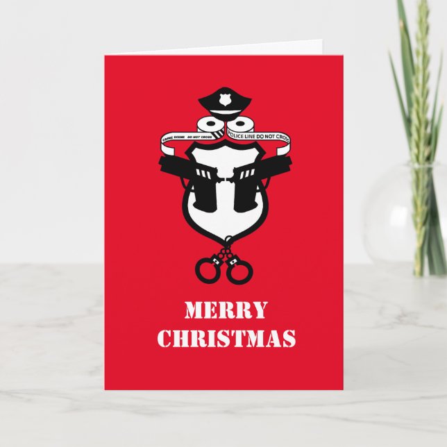 Carte de Noël de l'Icône Police Enforcement (Devant)