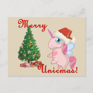 Carte de Noël de licorne