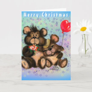Carte de Noël de l'ours mignon