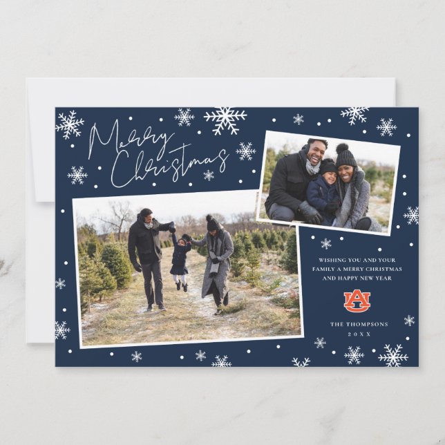 Carte de Noël de l'Université d'Auburn Joyeux Noël (Devant)