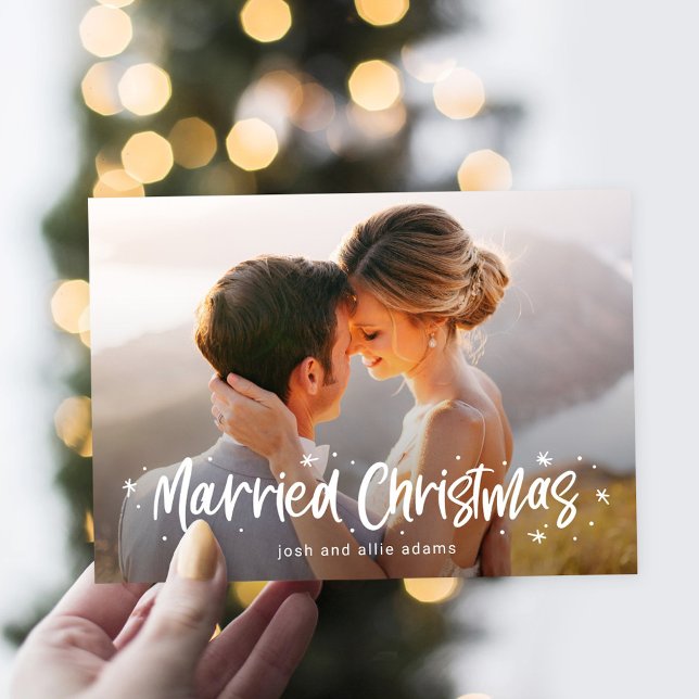 Carte de Noël de mariage dessinée avec joie (Créateur téléchargé)
