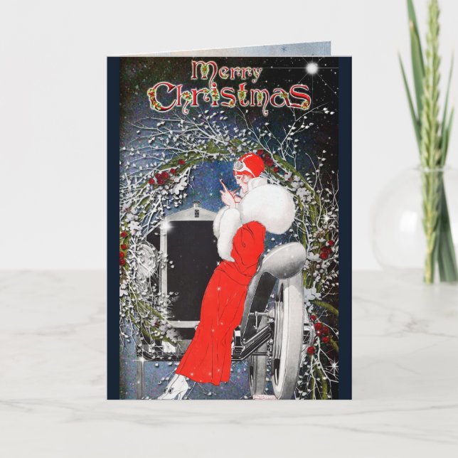 Carte de Noël de mode vintage (Devant)