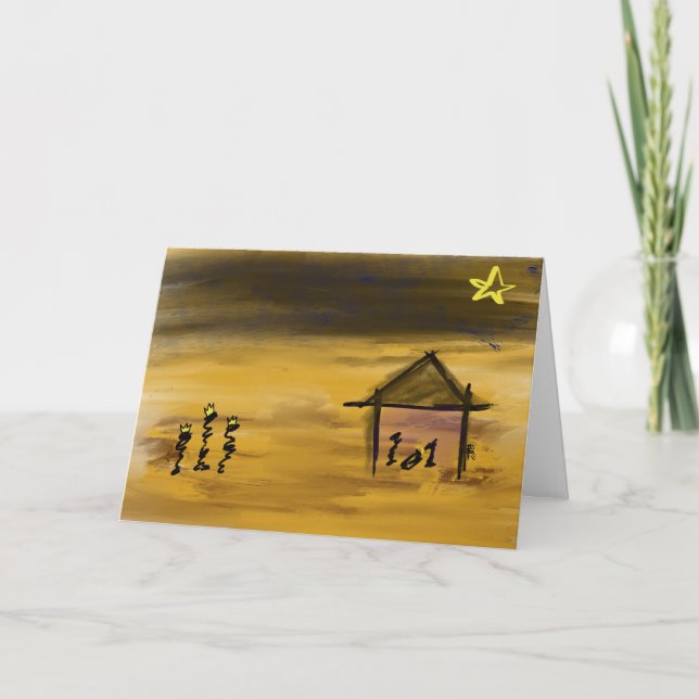 Carte de Noël de naissance Christ (Devant)