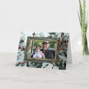 Carte de Noël de Noël aux Berries rouges d'hiver