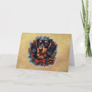 Carte de Noël de Noël Cute Dachshund