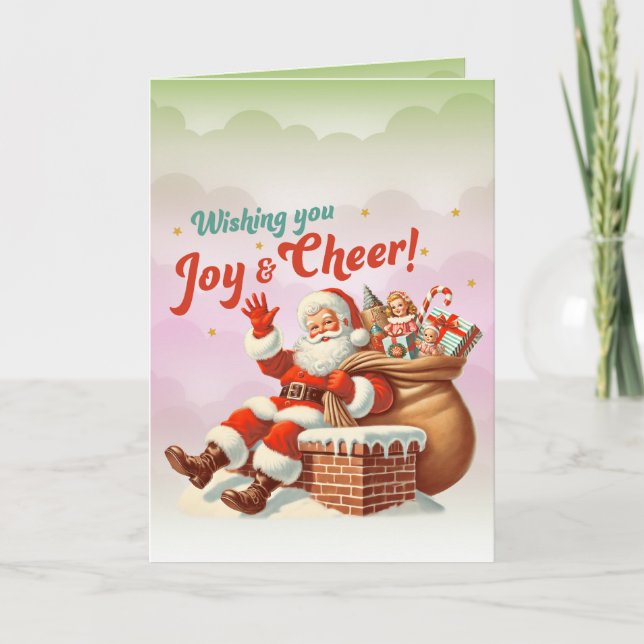 Carte de Noël de Noël de joie et de joie (Devant)