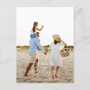 Carte de Noël de Noël de la plage de photos minima