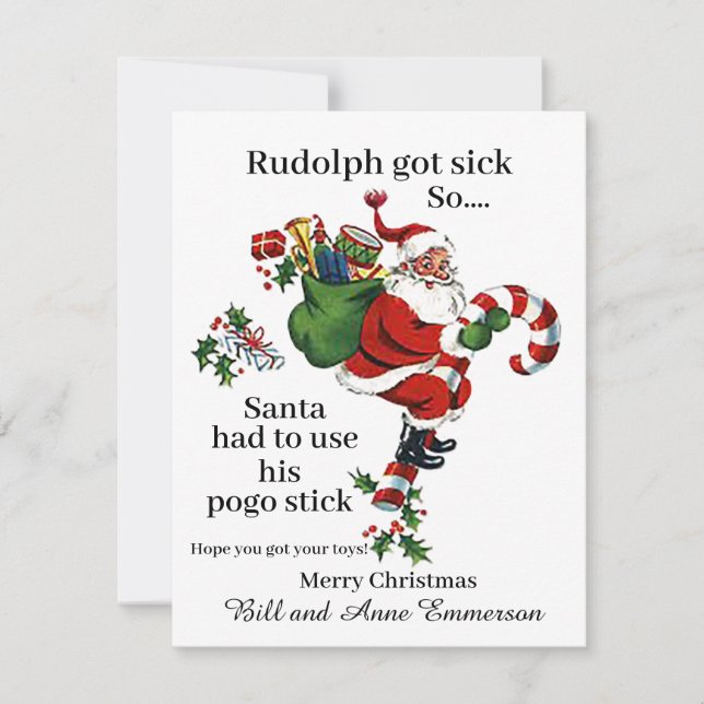 Carte de Noël de Noël de Rudolph (Devant)