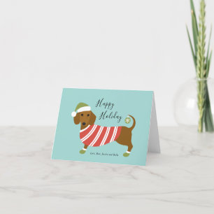 Carte de Noël de Noël teckel