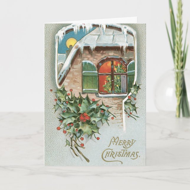 Carte de Noël - de notre maison au vôtre (Devant)