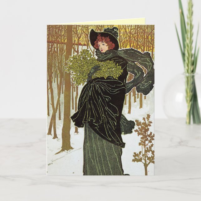 Carte de Noël de Nouveau d'art (Devant)