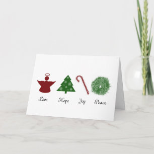 Carte de Noël de paix de joie d'espoir d'amour
