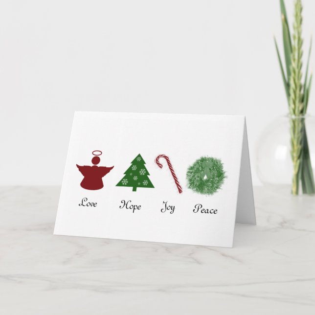 Carte de Noël de paix de joie d'espoir d'amour (Devant)