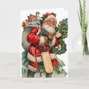 Carte de Noël de Père Noël avec l'affranchissement