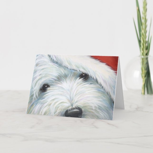 Carte de Noël "de Père Noël brouillé" Westie par (Devant)