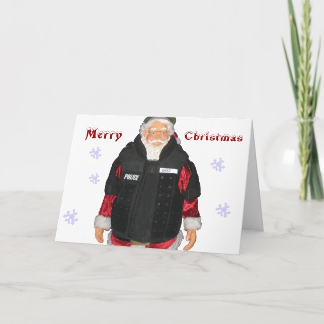 Carte de Noël de Père Noël de police (Devant)