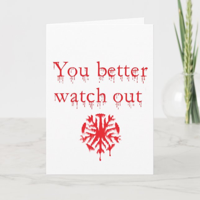 Carte de Noël de Père Noël de zombi (Devant)