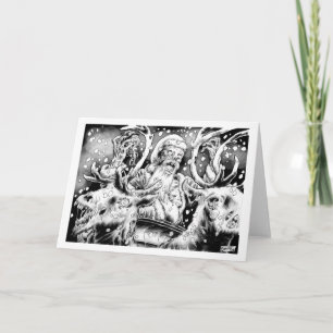 Carte de Noël de Père Noël de zombi (intérieur