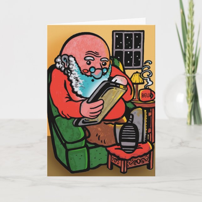 Carte de Noël de Père Noël Ipad (Devant)
