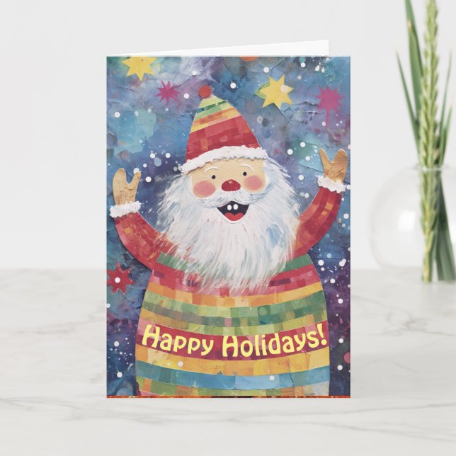 Carte de Noël de Père Noël mignon (Devant)