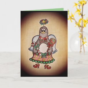 Carte de Noël de pingouin drôle