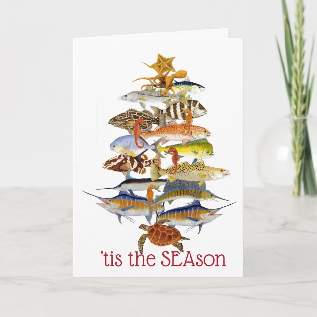 Carte de Noël de poisson salé (Devant)
