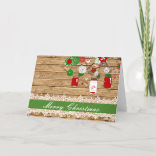 Carte de Noël de pot de maçon de Noël