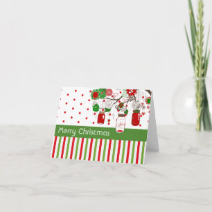 Carte de Noël de pot de maçon de Noël