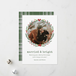 Carte de Noël de premier Noël en couple