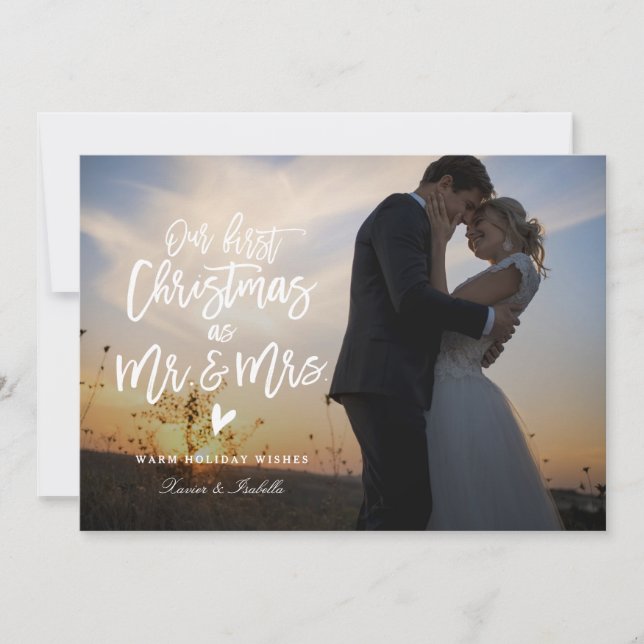 Carte de Noël de première photo de Noël (Devant)