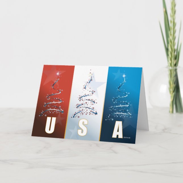 Carte de Noël de Red White and Blue Patriotic (Devant)