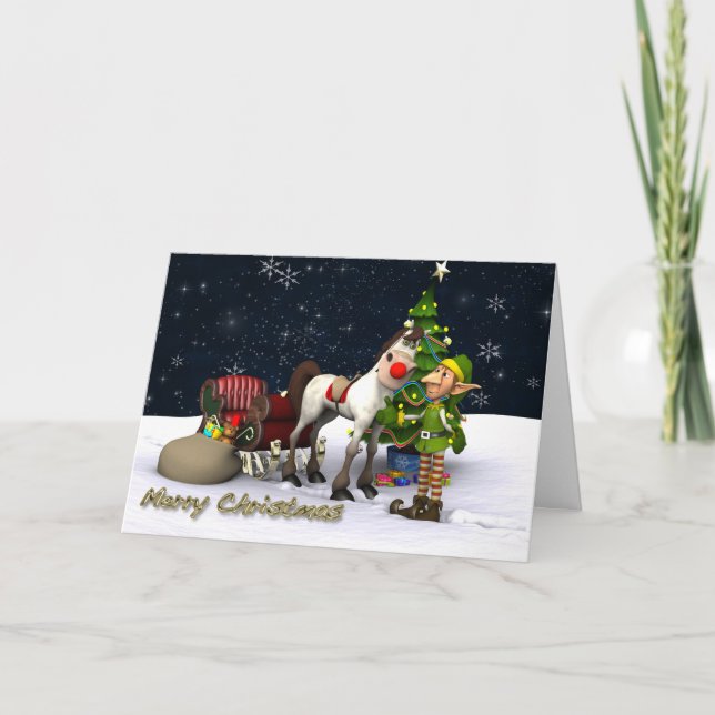 Carte de Noël de remplacement de Rudolf (Devant)
