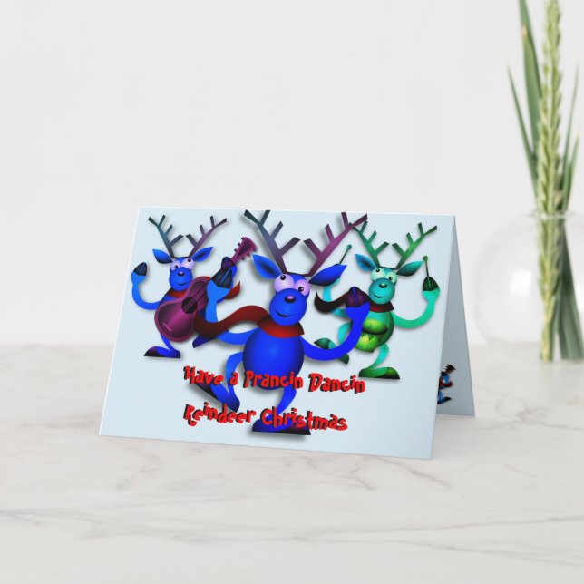 Carte de Noël de renne de Prancin Dancin (Devant)