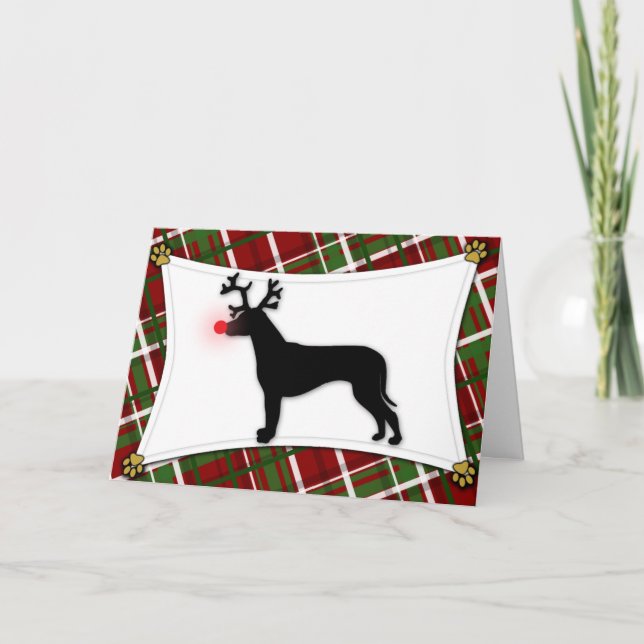 Carte de Noël de renne de Rhodesian Ridgeback (Devant)