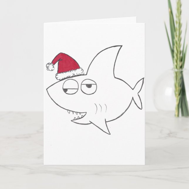 Carte de Noël de requin de Stinkeye (Devant)