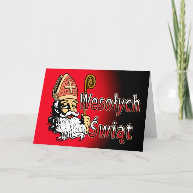 Carte de Noël de Saint-Nicolas Wesolych Swiat (Devant)